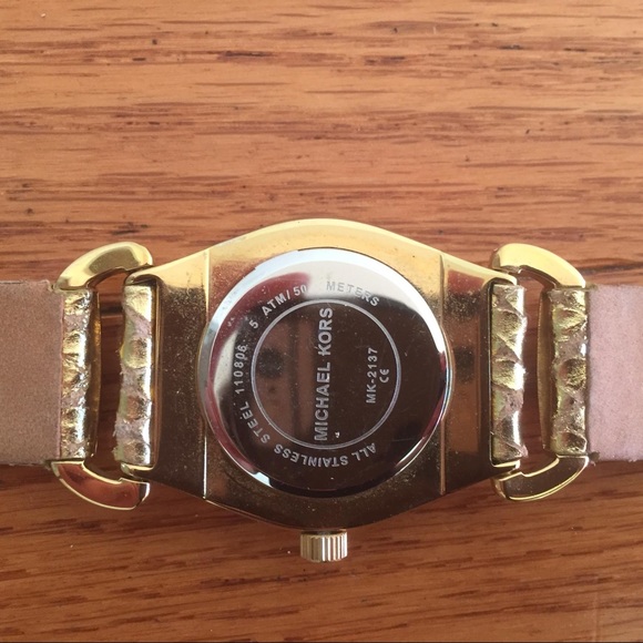Michael Kors Gold Sneak Style Leather Watch main image 6